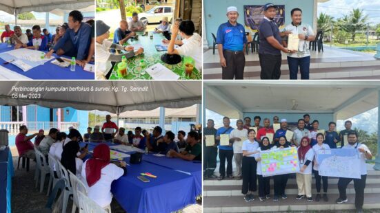 Sesi FGD dan pengumpulan maklumat berkaitan isu, potensi dan cadangan projek ekonomi kampung di Masjid Kampung Tanjung Serindit